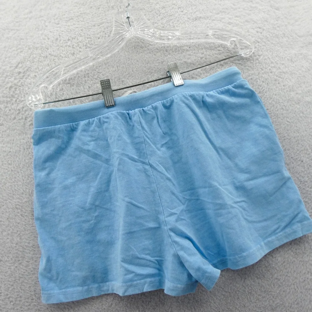Spirit‎ Jersey Shorts Womens Medium Blue Drawstring Pockets Cotton Loungewear